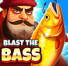 Blast The Bass fishing-themed slot with angry fisherman and giant fish at Crowngreen casino